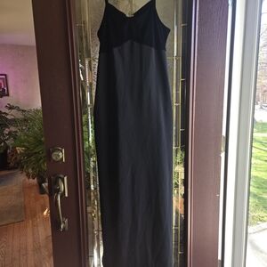 Elegant Black Spaghetti-Strap Prom Or  Evening gown.